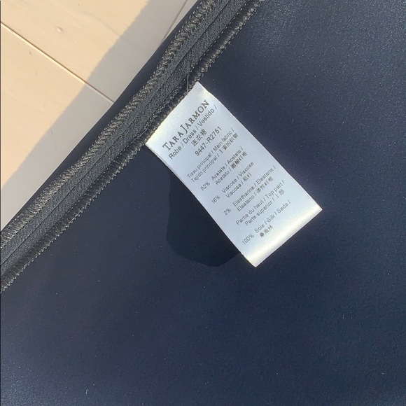 TARA JORMON Black Dress with Silk Insert Sz FR 38 - Picture 10 of 11